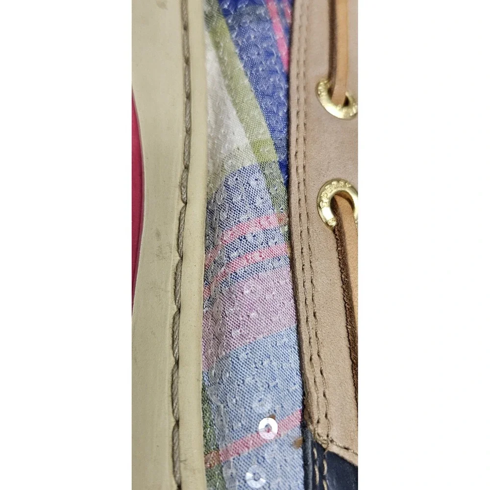 Sperry top sider  Ellis boat shoe w/sequins leather upper‎ Sz 9M